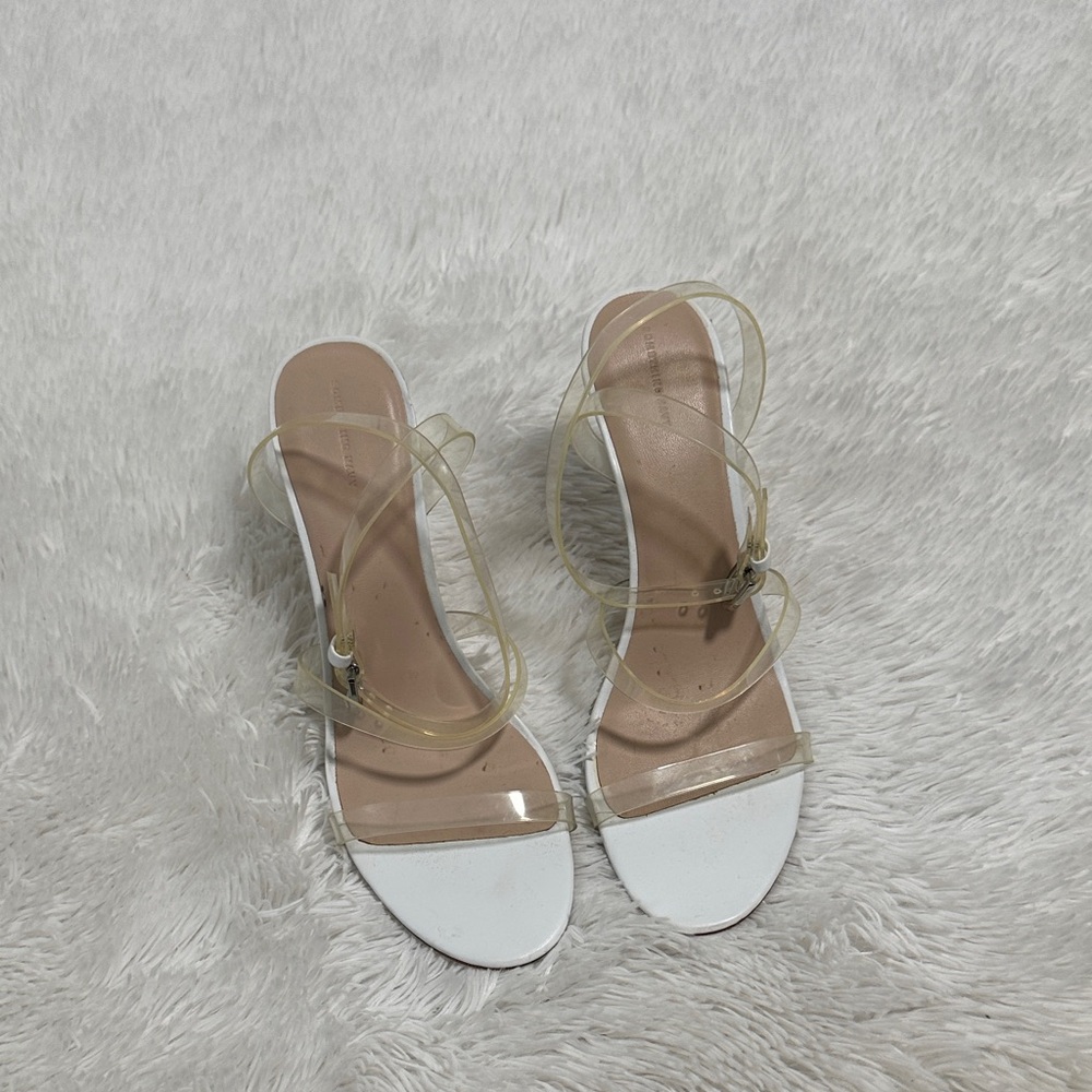 💕 Something Navy Clear Strappy Heels